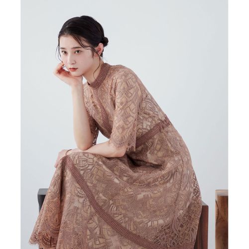 FASBEE｜ニアナ niana 配色レース×ハシゴレース切り替えワンピース