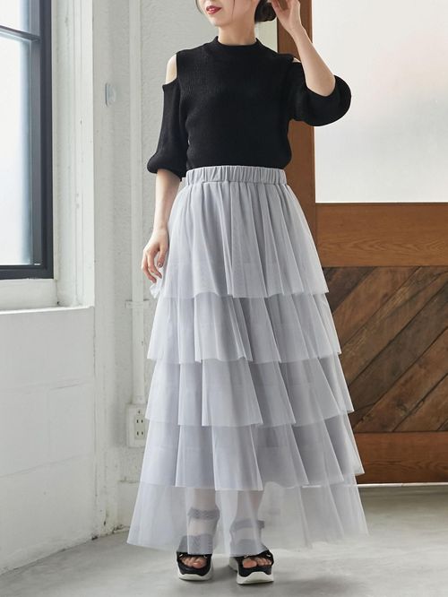 Long layered outlet skirt online