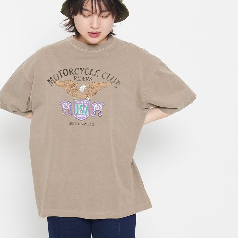 スピリトーゾ spiritoso イーグルプリントTシャツ （ブラウン） - bermant.net