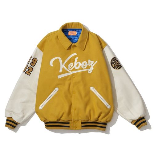 FASBEE｜ケボズ KEBOZ MELTON & LEATHER VARSITY JACKET （MUSTARD