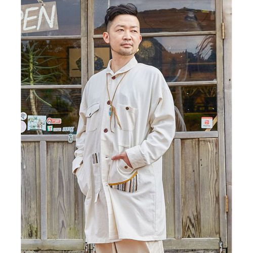 FASBEE｜【チャイハネ】ネパールコットン パハルMEN'Sコート ブルー