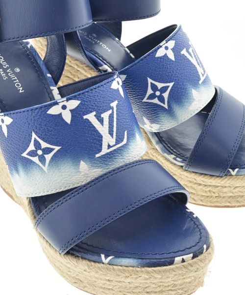 LOUIS VUITTON Authentic Slide Wedges Heels Pumps Sandals 